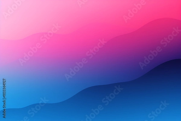 Fototapeta Vibrant blue and pink gradient background with smooth waves