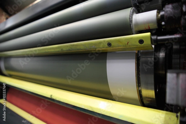 Fototapeta 印刷機の版とローラー
