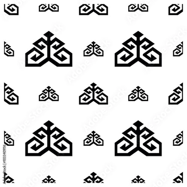 Fototapeta Traditional Turkish carpet and rug patterns. Anatolian motifs symbolizing fertility.