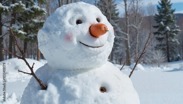 Fototapeta Funny snowman