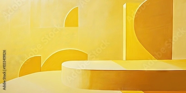 Fototapeta abstract hues. yellow shapes on a yellow backdrop.
