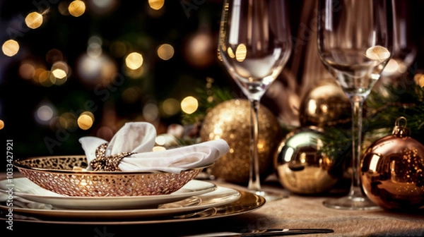 Obraz Serving the Christmas table