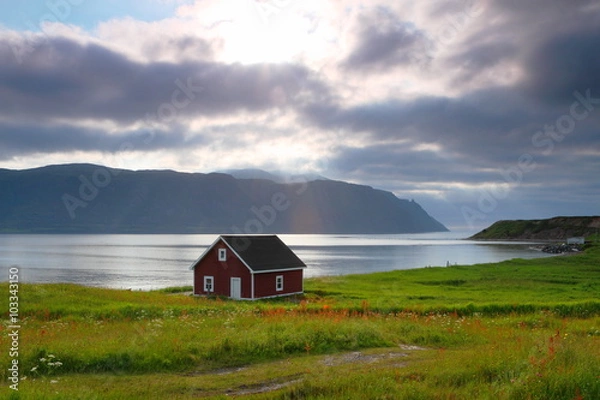 Obraz Rustic red cabin