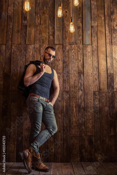 Fototapeta Stylish man with beard