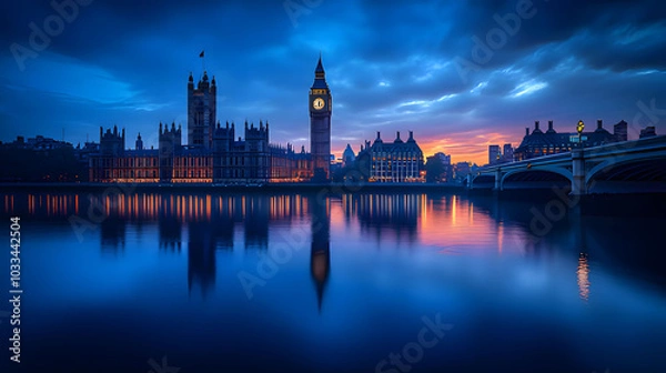 Obraz big ben and houses of parliament. Generative AI