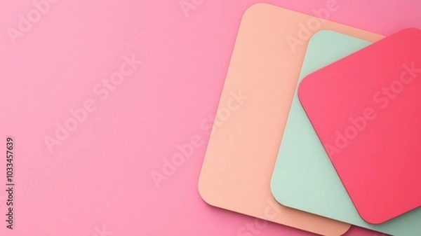 Fototapeta Minimalistic 3D Illustration of a Blank Quiz Answer Sheet with Empty Sections for Creative Design Projects