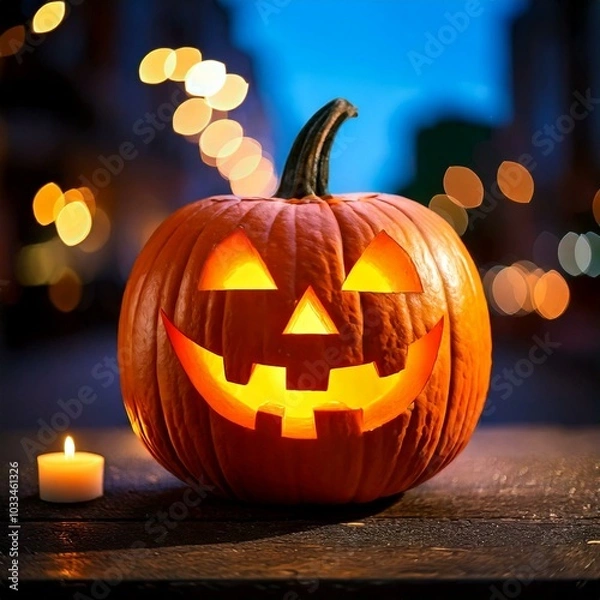 Obraz halloween pumpkin on a dark background