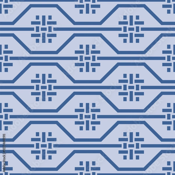 Fototapeta Japanese Zigzag Hexagon Weave Vector Seamless Pattern