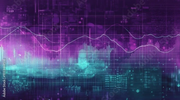 Fototapeta The concept of fuzzy logic in lavender and dark teal colors