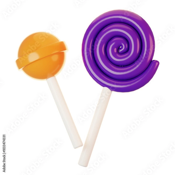 Fototapeta 3d render halloween icon concept. 3d render candy