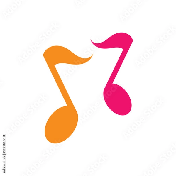 Fototapeta Music note icon logo vector