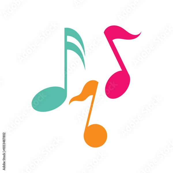 Fototapeta Music note icon logo vector