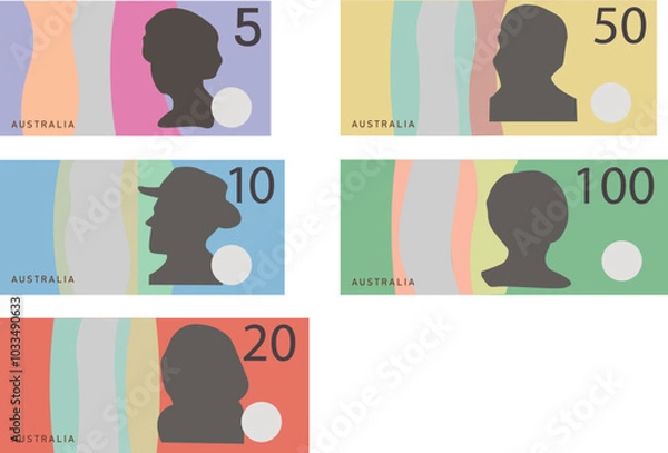 Obraz australian dollar money stock vector illustration in flat style