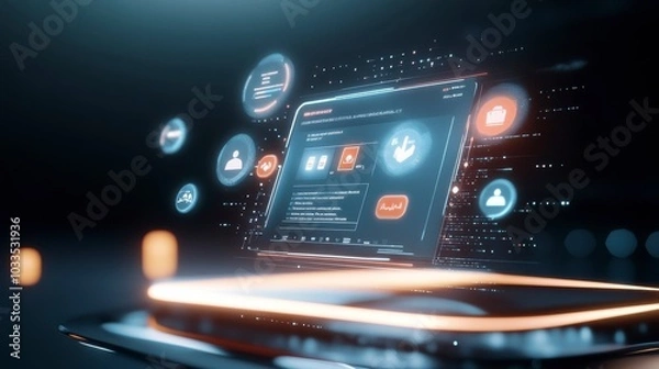 Fototapeta Futuristic Personalized Digital Interface Concept