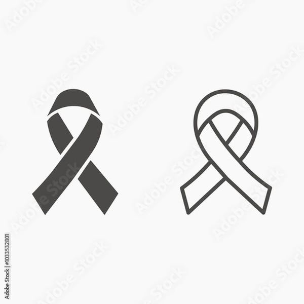 Obraz Ribbon Aids awareness icon vector isolated. aids ribbon symbol