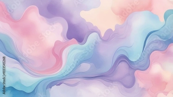 Obraz Dreamy waves of pink, blue, and purple blend seamlessly in this soothing abstract design, ideal for creative backgrounds