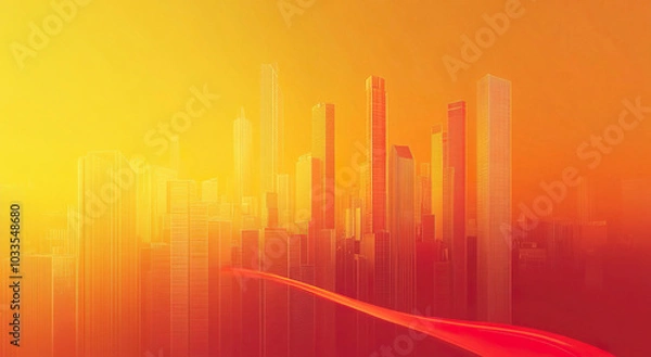 Obraz City Ribbon Background
