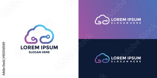 Fototapeta cloud logo with gradient color