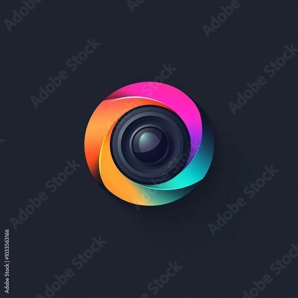 Fototapeta Camera lens abstract. Colorful camera lens abstract design with a modern twist. Perfect for photography or technology themes.
