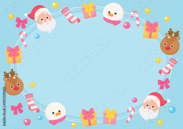 Fototapeta blue christmas celebrating frame 2