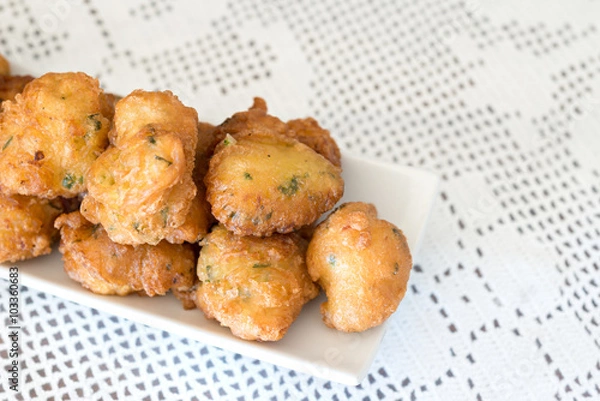 Fototapeta Detail of some cod fritters