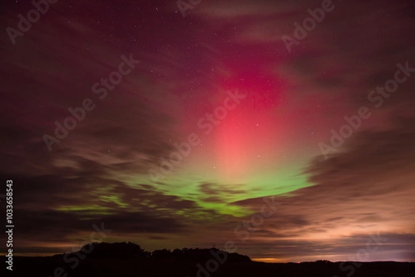 Fototapeta Aurora borealis - Northern lights (10.10.2024) View from Lower Silesia, Poland