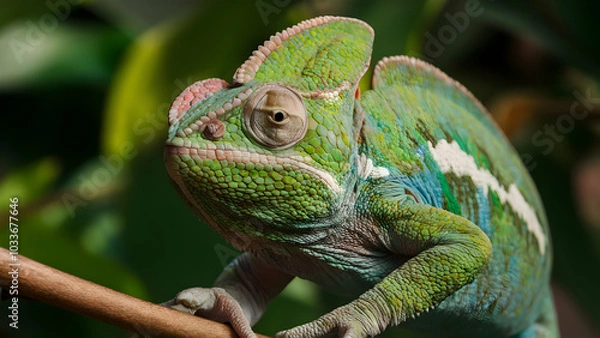 Fototapeta chameleon on a branch