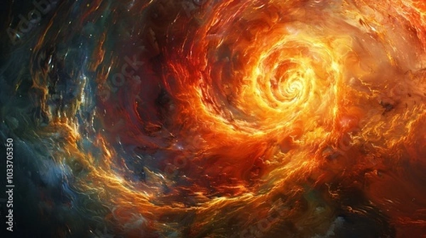 Fototapeta A captivating background featuring swirling clouds and a black hole, creating a stunning sci-fi atmosphere. This abstract design is perfect for commercial use, evoking a sense of mystery and intrigue 