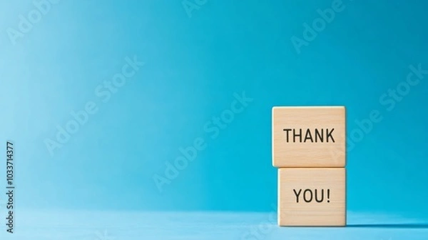 Fototapeta Danke dir thank you letters on wooden blocks and two shiny hearts on the light grey background, thank you card in German language