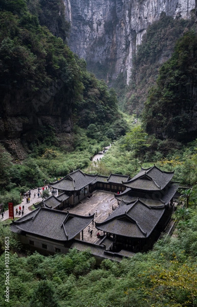 Fototapeta The three natural bridge are a series of natural limestone bridges located in Xiannüshan Town , Wulong District, Chongqing
