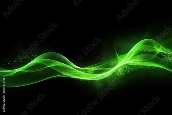 Fototapeta Neon green light streaks backgrounds night line.