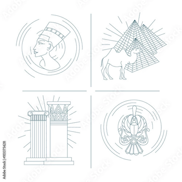 Obraz Vector set of symbols of Egypt