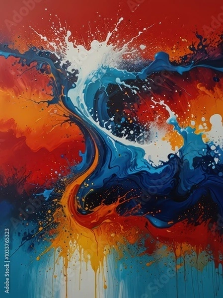 Obraz abstract watercolor background with splashes