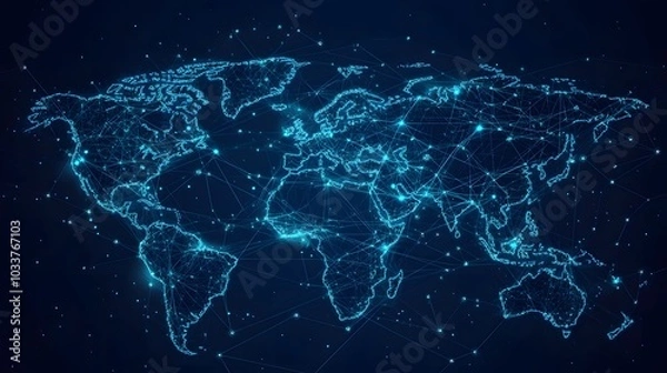 Fototapeta A Digital Representation of the World's Interconnectedness