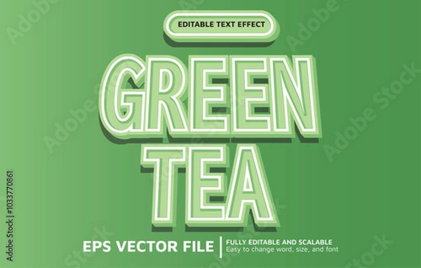 Fototapeta Editable Text Effect with Green Tea Style
