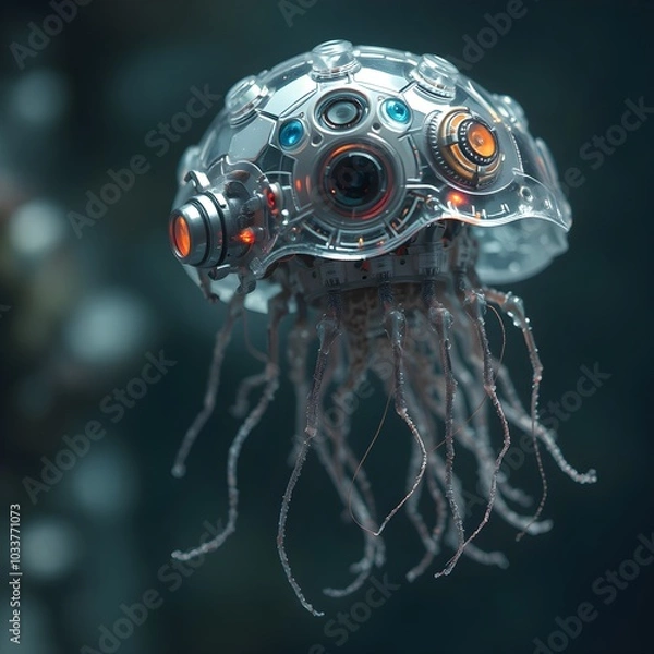 Fototapeta jellyfish robot in the sea
