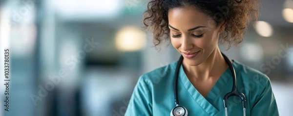 Obraz Smiling healthcare professional in uniform