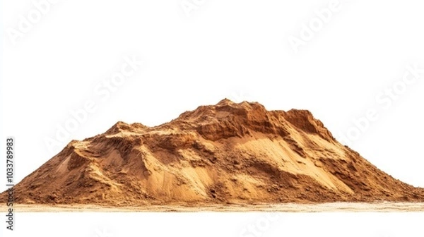 Fototapeta Pile desert sand dune at construction site isolate