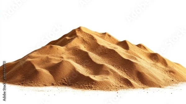 Fototapeta Pile desert sand dune at construction site isolate
