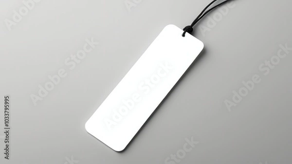 Fototapeta Realistic bookmark mockup featuring a simple, rectangular design. Perfect for showcasing book-related designs or promotional materials in a clean, minimal setting