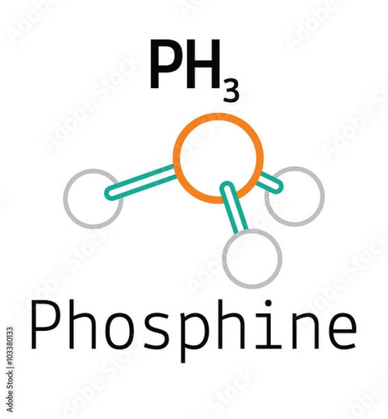 Fototapeta PH3 phosphine molecule