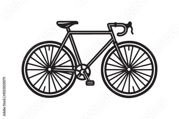 Fototapeta Bicycle Silhouette Illustration Vector Icons on White.