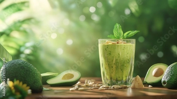 Fototapeta Refreshing Avocado Smoothie