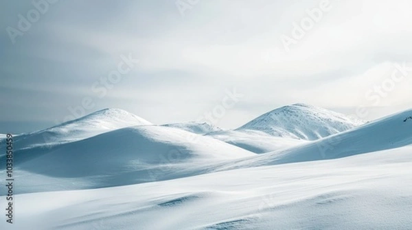 Obraz Serene Winter Landscape of Untouched Snowdrifts