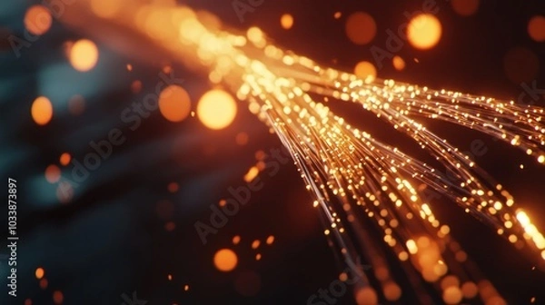 Fototapeta Abstract Gold Light Streaks