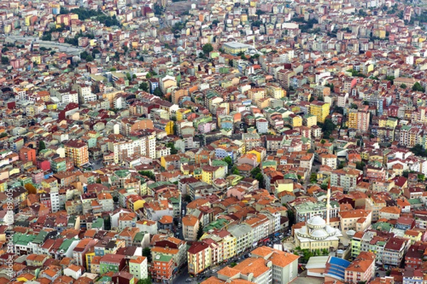 Fototapeta unplanned urbanization is a great problem for metropolis like Istanbul city