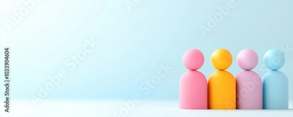 Fototapeta Target audience segmentation, diverse user personas, 3D illustration
