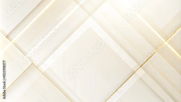 Fototapeta Abstract golden background with white and beige luxury glitter shapes. Golden lines luxury on cream color background. Gold elegant realistic paper cut style 3d. A flat illustration of an abstract gold