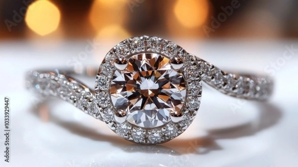 Fototapeta Luxury Diamond Engagement Ring