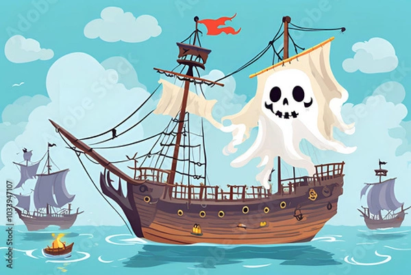 Obraz A ghost ship in the sea